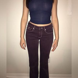 Y2K style low rise garage flare jeans